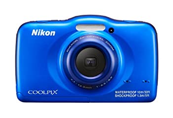 Nikon デジタルカメラ S32 防水 1300万画素 ブルー S32BL（中古品）