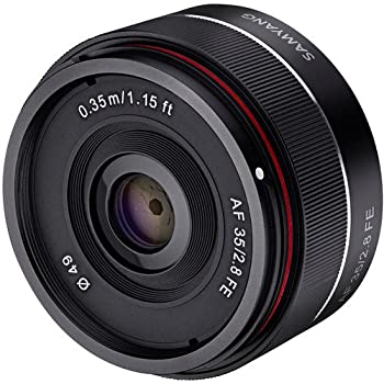 Samyang syio35af-e 35?mm f / 2.8超コンパクトWide Angle Lens for Sony Eマウントフルフレーム、ブラック（中古品）