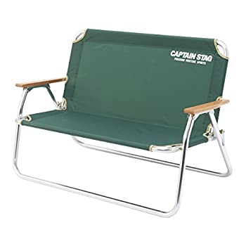 キャプテンスタッグ キャンプ用品 ベンチ CS アルミ背付 グリーンM-3882（中古品）
