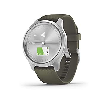 GARMIN vivomove Style Moss Green / Silver 010-02240-71（中古品）