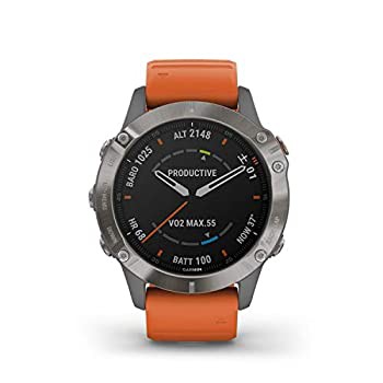 GARMIN(ガーミン) fenix 6 Sapphire Ti Gray 音楽再生機能 マルチスポーツ型GPSウォッチ 最大13日間稼働（中古品）の通販は