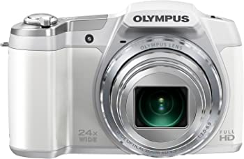OLYMPUS デジタルカメラ STYLUS SZ-16 1600万画素CMOS 光学24倍ズーム 広角25mm ホワイト SZ-16 WHT（中古品）