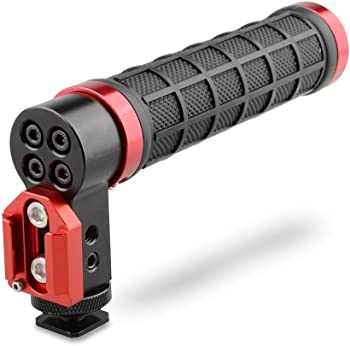 CAMVATE トップハンドルグリップマウント カメラのホットシューに シネマカメラ用 (ラバーグリップ、レッド)（中古品）