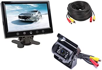 【中古】12V/24V両用 9インチ液晶モニター + 防水・暗視バックカメラ + 20m延長ケーブル オート暗視切替機能塔載 大型トラック・重機対応バックカメラセ 12V/24V両用 9インチ液晶モニター + 防水・暗視バックカメラ + 20m延長