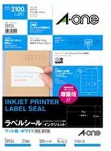 エーワン インクジェット用ラベル/宛名シール 【A4/21面 100枚】 余白なし 28924 ds-1300427（中古品）