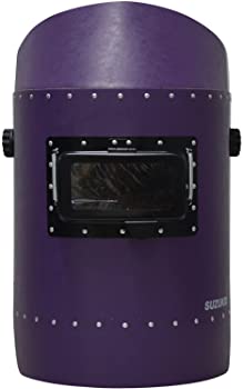 スター電器製造(SUZUKID)カラーヘルメット面 パープル(カバープレート・遮光プレート#10付) P-899（中古品）