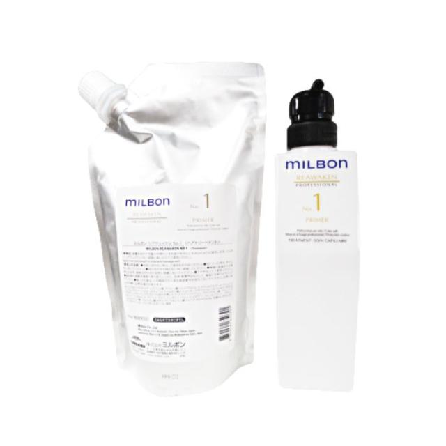 グローバル ミルボン リアウェイクン No.1 プライマー 600g 詰替え ヘアトリートメント + 空容器 ボトル付 REAWAKEN global MILBON