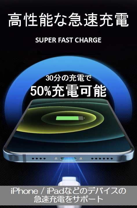 ライトニングケーブル iPhone おすすめ 1ｍ 急速充電 タイプCケーブル 安い データ転送 最強 丈夫 強靭 lightning cableの通販はau  PAY マーケット - YDeM store