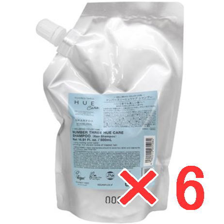 ナンバースリー 003 ／ ヒュウケア  HUE ／  ヒュウケア シャンプー  500ml 詰替え 6個セット