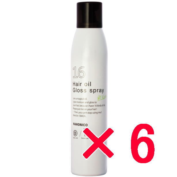 ハホニコ  HAHONIKO ／ ハホニコプロ ジュウロクユツヤスプレー  十六油  180g【6個セット】／  １６種類の天然由来オイル配合 サロン専売品 ｓ