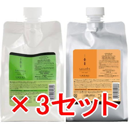 【送料無料】 ルベル ／ イオリコミント クレンジング icy 1000mL ＆ ルートサプリ 1000mL   3セット　シャンプー＆トリートメント