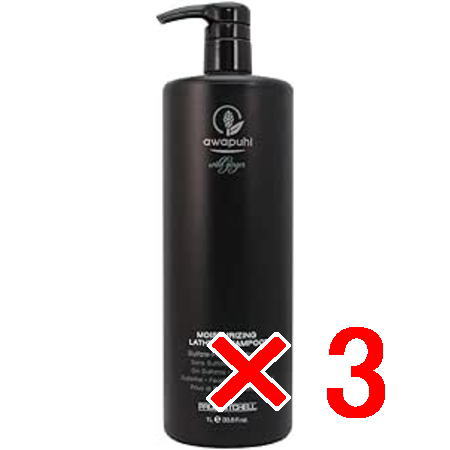 送料無料 ポールミッチェル／AWAPUHI WILD GINGER ／AWG モイスチャライジング ラザーシャンプーJ 1000mL 3個 [