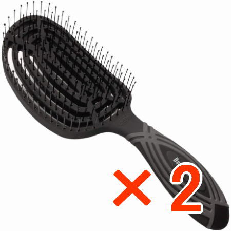 送料無料 NuWay ブラシ DoubleC Pro ニューウェイ 4Hair C Brush フォーヘア シーブラッシュ ブラック 2個