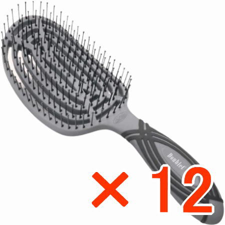 送料無料 NuWay ブラシ DoubleC Pro ニューウェイ 4Hair C Brush フォーヘア シーブラッシュ グレー 12個