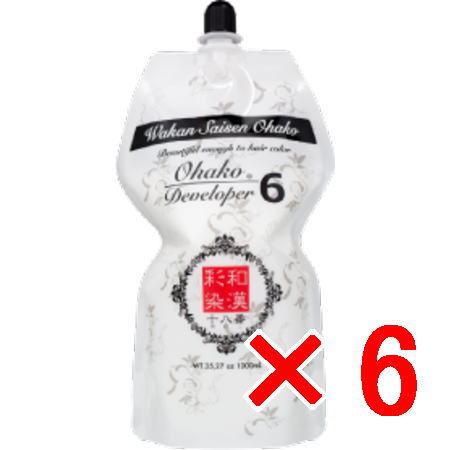 送料無料 日本グランデックス 和漢彩染 十八番 デベロッパー 6% 1000ml 6個 ?白髪染め カラーリング 第2剤