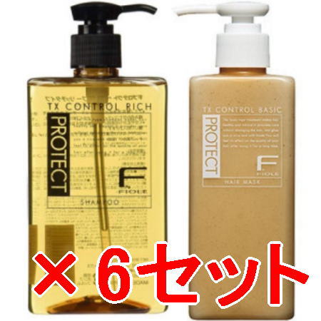 送料無料 フィヨーレ FIOLE ／ Fプロテクト リッチシャンプー 300ml ベーシックヘアマスク 200g?6セット