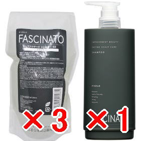 ★【送料無料】 フィヨーレ FIOLE ／ ファシナート シャンプー EZ  550mL リフィル3個　＆ケース　セット