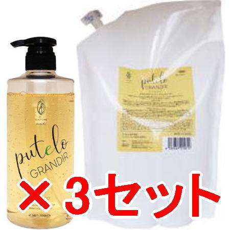 送料無料 正規品販売商品 プテロ putelo ／ プテロ AR シャンプー グランディール 700ml ＆ 1500ml詰替?3セット ／