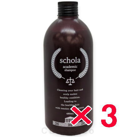 送料無料 コラボプロ／ アカデミック スコラ イデアシリーズ ／ スコラ アカデミック シャンプー 480ml ボトル 3個セット / Schola ACADEMIC