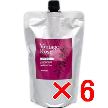 送料無料 パシフィックプロダクツ ／ モナルダ ヴィンテージローズ シャンプー 600ml 詰替 6個 アミノ酸系弱酸性シャンプー