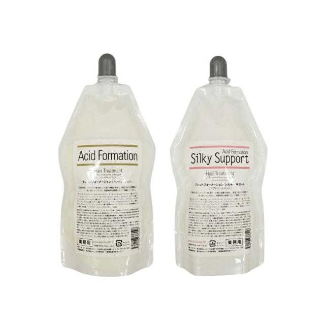 ルノン アシッドフォーメーション 400g ＆ シルキーサポート 400g【セット】／業界初 酸熱トリートメント 軽いクセ毛・はね毛・パサつき