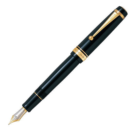 POLOT パイロット カスタム 845 万年筆 ブラック ぺン先:18K2色 15号 ぺン種:F・M・B・BB 軸・キャップ:エボナイト・蝋色漆仕上 FKV-5MR-B
