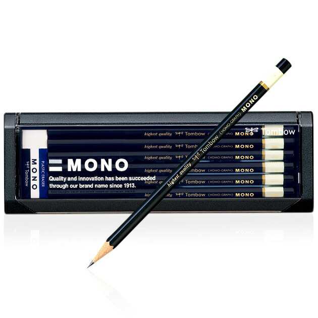 トンボ Tombow 鉛筆 モノ MONOシリーズのハイスタンダード 6角軸 12本