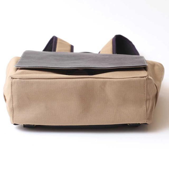 【ポイント10倍】acoustic world アコースティック・ワールド FRANK フランク フラップ バックパック リュック A4 日本製 本革 帆布 ネイビー aw00208-NV_3