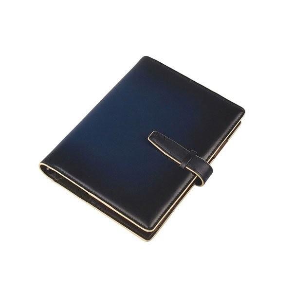 服部 RYU’S ONE リューズワン GG 本革 システム 手帳 カバー 15mm 6穴 リング ネイビー 154021-NV