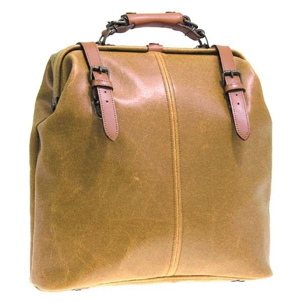 【ポイント10倍】木和田 Retro レトロ 2way 縦型 リュックサック ハンドル付き 口金式 ダレス式 日本製 キャメル 4968-CA