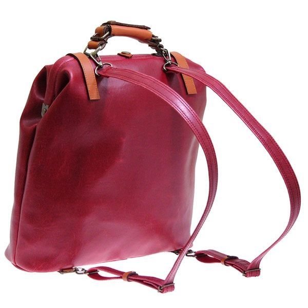 【ポイント10倍】木和田 Retro レトロ 2way 縦型 リュックサック ハンドル付き 口金式 ダレス式 日本製 キャメル 4968-CA