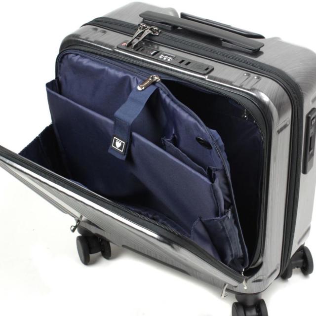 【ポイント10倍】BERMAS INTER CITY バーマス インターシティー スーツケース ハードキャリー フロントオープン 4輪 39cm 33L シルバー 6052322_5