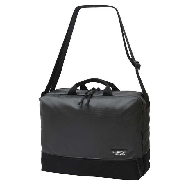 【ポイント10倍】MANHATTAN PASSAGE マンハッタンパッセージ Plus2.1 横型 ショルダーバッグ L A4 ブラック #3380-BK