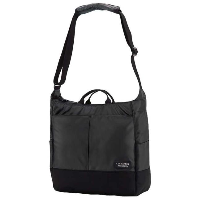 【ポイント10倍】MANHATTAN PASSAGE マンハッタンパッセージ Stylish Shoulder Bug Plus2 スタイリッシュショルダーバッグ ビジネス ショルダー A4 ブラック #3204B-BKの通販は