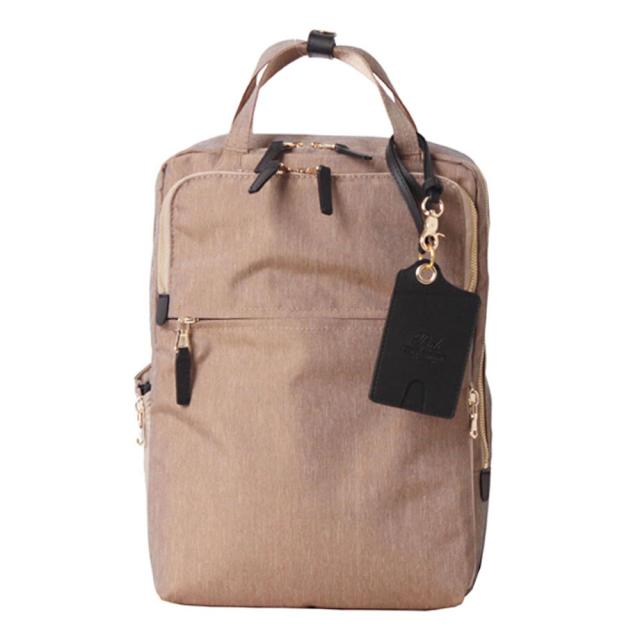 【ポイント10倍】P.I.D ピーアイディー Tono トーノ ビジネスバッグ スクエア リュック バックパック リサイクルポリエステル A4 ベージュ WPA101-BEの通販は