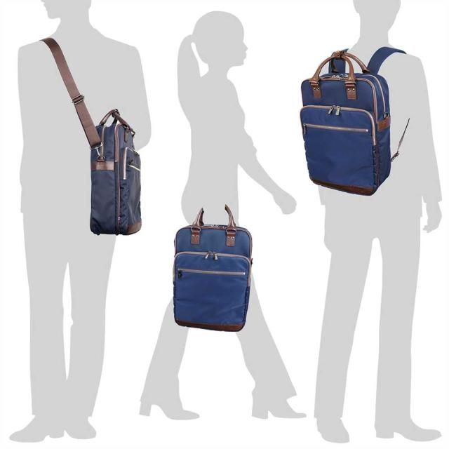 LEOVGRAY ビジネスバッグ LEOVGRAY 本革3WAY ビジネスバッグ 紺