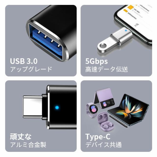 付与 革新モデルiPhone iPadに適用 USB 3.0 変換アダプタ OTG機能 高速転送 iOS オス メス