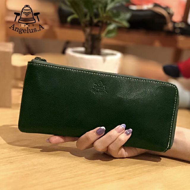 長財布 レディース 本革 牛革 レザー L字ファスナー 薄い 束入れ