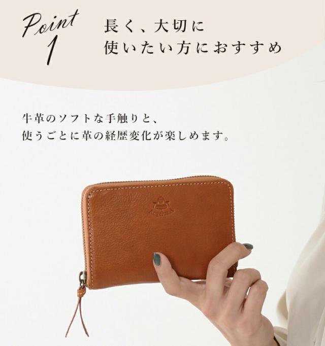 二つ折り財布 レディース 本革 牛革 レザー ラウンドファスナー折財布