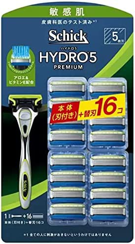 Schick シック 5枚刃 ハイドロ5 プレミアム 敏感肌用 本体 替刃16P