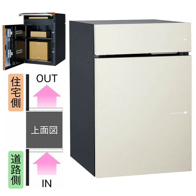 ユニソン ポスト付き宅配ボックス Vico ヴィコ DB 60+80 左開きタイプ 前入れ後出し マットホワイト色