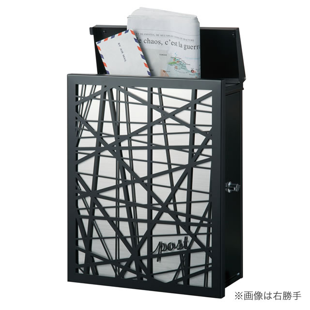 オンリーワン 郵便ポスト Novel ノベル デザイン2 壁付け 右勝手 KS1-B156D ブラック_1