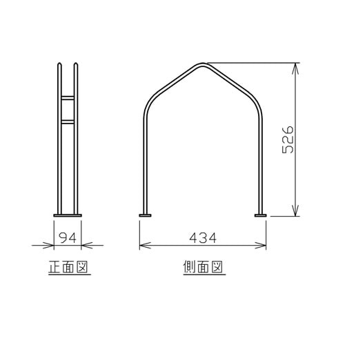 ダイケン 自転車ラック サイクルスタンド 独立式スタンド 1台用 スタンド大タイプ CS-M1BK-S スチール製 ブラックカラー_4