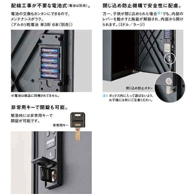 パナソニック 宅配ボックス イーコンボライト ラージタイプ CTN6250R 右開き用 前入れ・前出し 鍵付きの通販はau PAY マーケット  エントランス au PAY マーケット－通販サイト