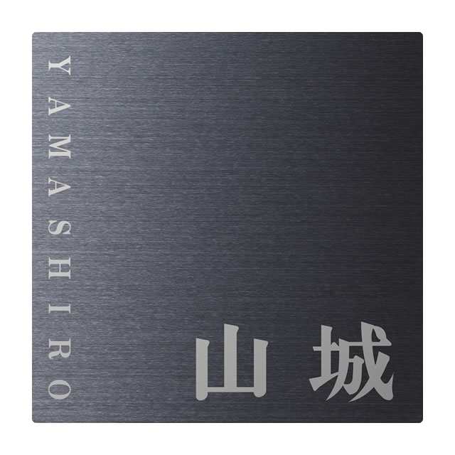 選べる書体 表札 サイン 丸三タカギ イエロゴ フロティア ブラックステンレスヘアライン FLT1-B typeB 幅147mm×高さ147mm