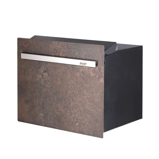 オンリーワン 郵便ポスト ノイエキューブ ラミナム ロング GM1-EZLRV ブルーノ ブロック埋め込み仕様 ダイヤル錠付きの通販は