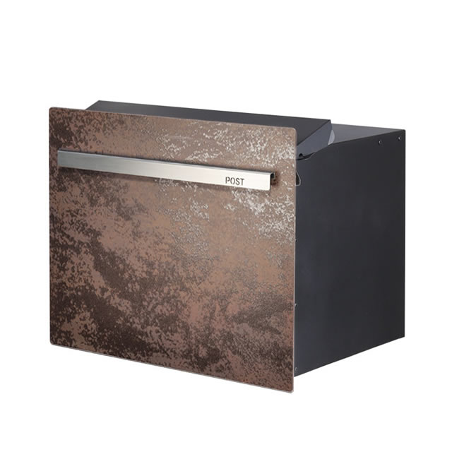 オンリーワン 郵便ポスト ノイエキューブ ラミナム ロング GM1-EZLRM  モロ ブロック埋め込み仕様 ダイヤル錠付きの通販は