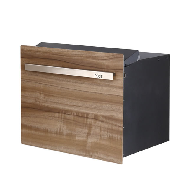 オンリーワン 郵便ポスト ノイエキューブ シャビーウッドタイプ クスノキ GM1-EZLM6 ブロック埋め込み仕様 ダイヤル錠付きの通販は