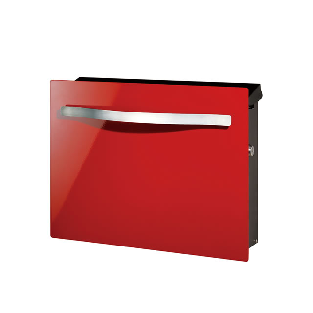 オンリーワン 郵便ポスト ノイエキューブ スパーク GM1-EZS1-N 壁掛け仕様 メタリックレッド色 シリンダー鍵付きの通販は