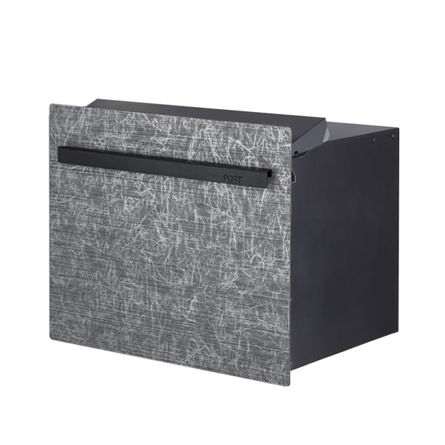 オンリーワン 郵便ポスト ノイエキューブ アウトブラック ロング GM1-EZLK2 ブロック埋め込み仕様 過雷(カライ) ダイヤル錠付きの通販は郵便受け・メールボックス